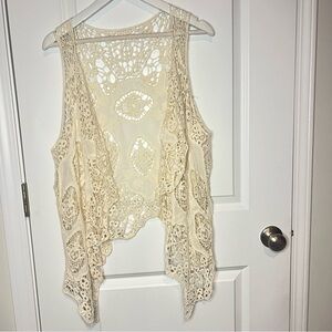 Open Stitch Cardigan Boho Festival Butterfly Crochet Vest One Sz Y2K Goblincore
